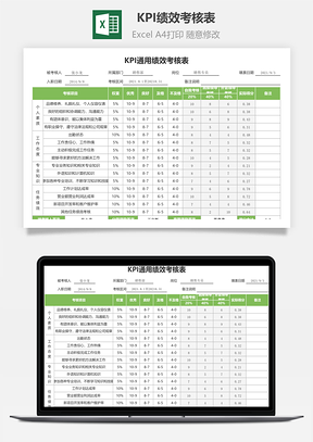 KPI绩效考核表