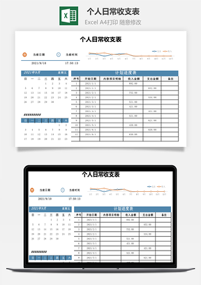 个人日常收支表