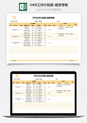 OKR工作计划表-绩效考核