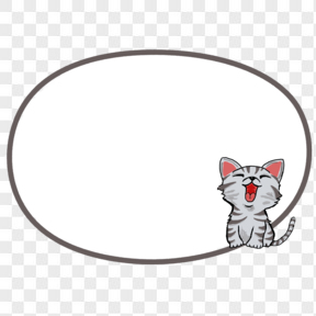   灰色卡通猫咪卡通动物边框