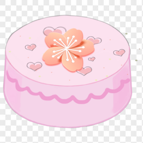 可爱粉色爱心花朵蛋糕