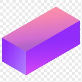 紫色渐变色创意立体盒子元素