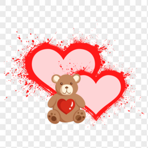 情人节个性红色心形小熊