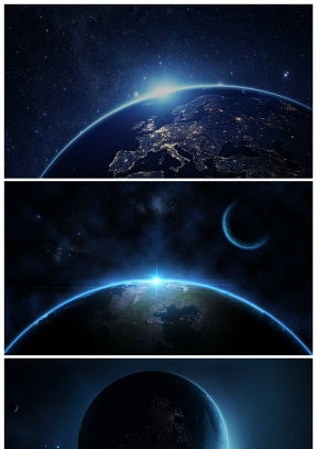 宇宙地球光线PPT背景图片