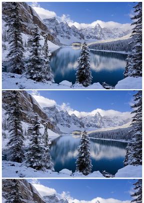 雪山 静静的湖——雪景ppt背景图片