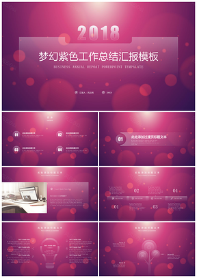 2025梦幻紫色工作汇报PPT模板