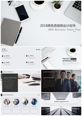 策划灰色商务质感商业计划书PPT模板