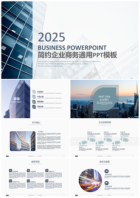 2025蓝色宝石蓝简约商务项目策划公司介绍商业计划书PPT模板