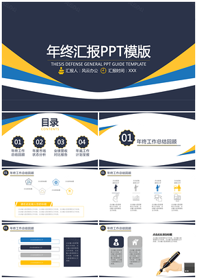 黑色2025实用年终汇报PPT模板