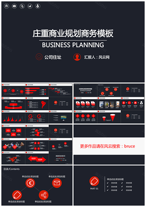 黑色庄重商业规划商务PPT模板