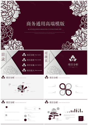 紫红色高端定制产品发布商业计划书商务通用PPT模板