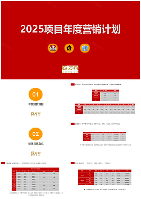 2025红色商业房地产行业年度营销执行计划方案PPT模板