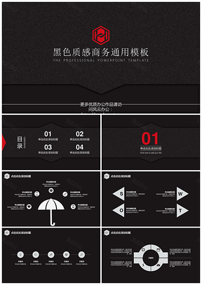 黑色质感工作总结商业计划商务通用PPT模板