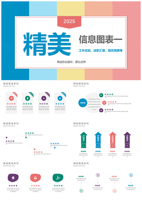 2025彩色精美图表PPT模板