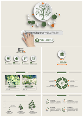 微粒体环保行业工作汇报工作总结PPT模板