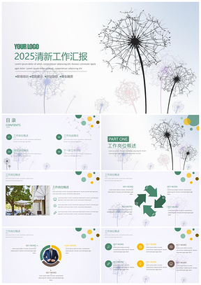 2025灰色简约生活清新工作总结汇报PPT模板