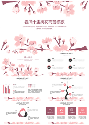 述职报告粉色手绘小清新简约商务PPT模板