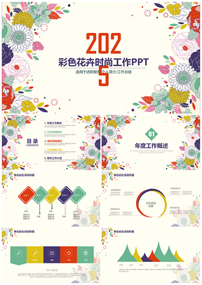 2025彩色创业商业计划书工作汇报述职动态PPT模板