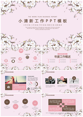 粉色文艺小清新年终计划总结述职报告商务动态PPT模板