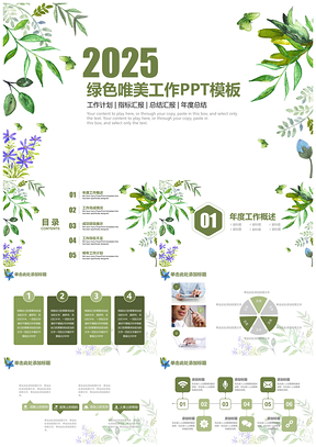 2025绿色简约202X商务展示总结报告工作汇报动态PPT模板