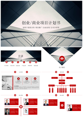 灰色经典创意创业商业融资计划书PPT模板