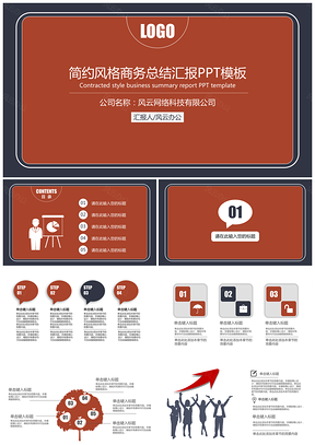 工作红色简约商务总结汇报PPT模板