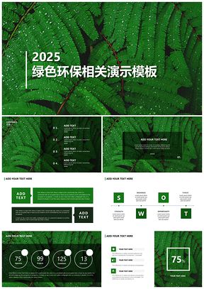 2025绿色环保自然环境知识普及节能公益相关演讲PPT模板