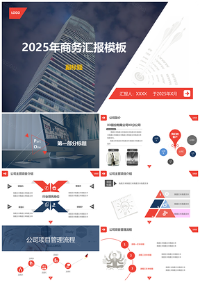 2025红色商业汇报PPT模板