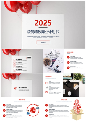 2025灰色极简精致商业计划书PPT模板