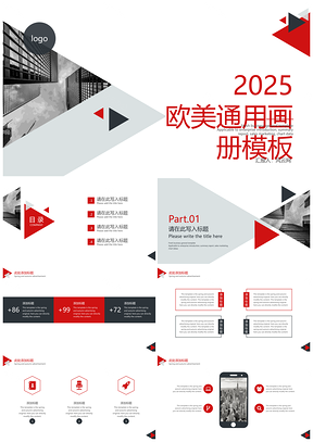 红黑欧美通用项目策划工作计划PPT画册模板