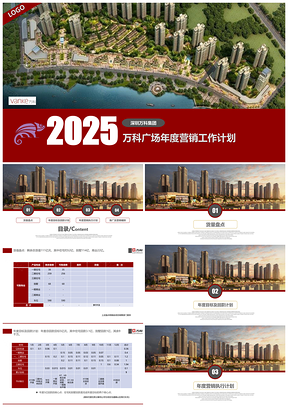 2025红色大气房地产项目年度营销策略年终总结PPT模板