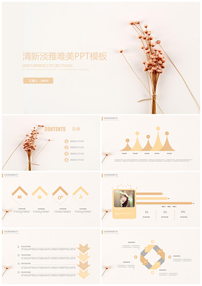 彩色清新淡雅简约唯美PPT模板