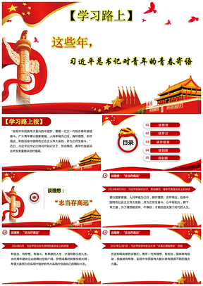 红色党风党建人生价值观习总书记对青年的青春寄语PPT模板