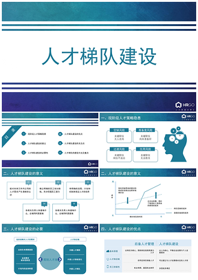 蓝色简洁人才梯队建设PPT模板