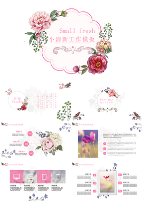粉色个人年终总结会议通用PPT模板