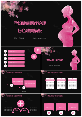 健康医疗孕妇护理卫生保健PPT模板