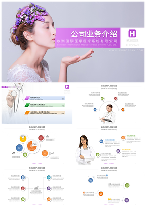 紫色医疗医美企业宣传计划书PPT模板