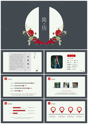 黑色简约个人应聘简历PPT模板