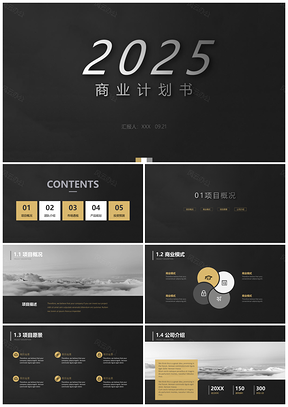 黑金高端大气简约工作汇报总结商务通用PPT