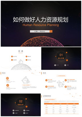 黑色如何做好人力资源规划PPT模板