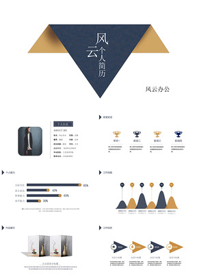 蓝色简历创意个人简历PPT模板