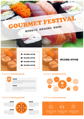 黄色餐厅策划方案美食活动PPT模板