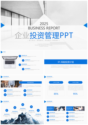 2025蓝色大气金融投资理财商务PPT模板