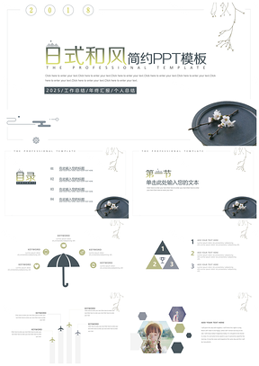 2025黄色简约日式和风工作总结汇报通用PPT模板