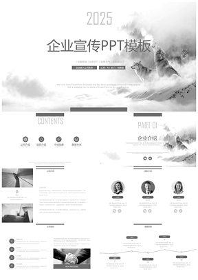 2025灰色企业简介介绍创业项目融资PPT模板