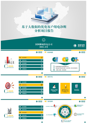 国网项目分析报告工作总结汇报通用PPT模板