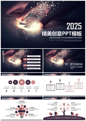 2025粉色年终总结精美创意年终工作总结商务汇报动态PPT模板