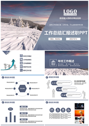 2025灰色工作总结汇报述职PPT模板