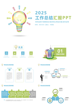 2025绿色202X简约创意工作总结汇报动态PPT模板