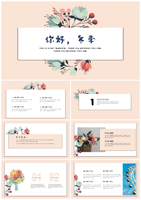 粉色简约创意广告年终总结汇报通用PPT模板